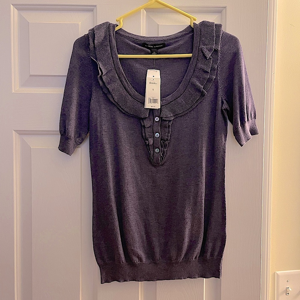 Banana republic frilly neck sweater blouse